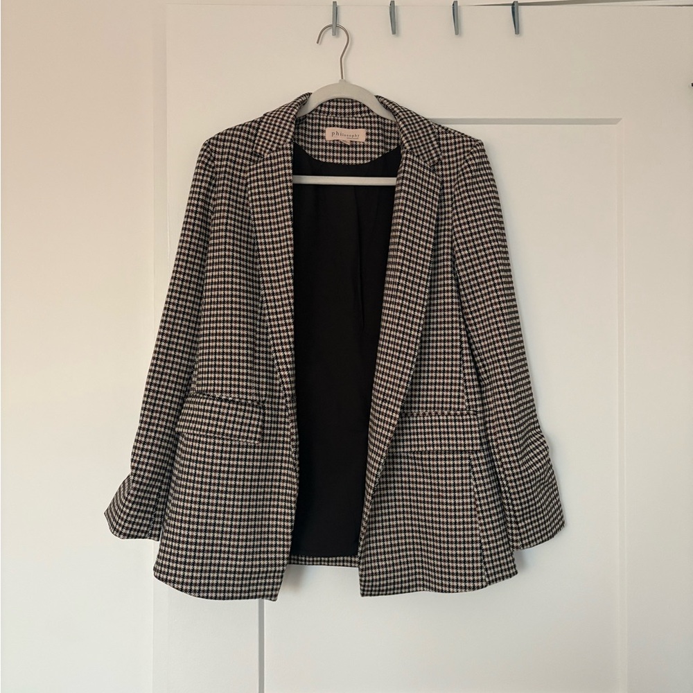 Philosophy Black and White Checkered Blazer